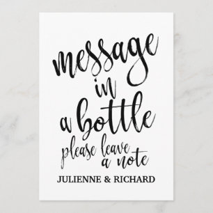 Invitación Letrero de Boda Asequible Mensaje en una Botella