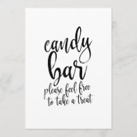 Letrero de Boda Caligrafía Barra de Caramelo Asequ