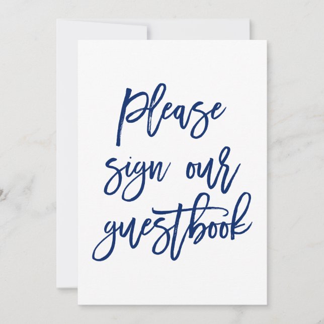 Invitación Letrero de Boda Chic Letra a Mano Nuestro Libro de (Anverso)