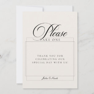 Invitación Letrero de boda 'Clásico Marfil, Por Favor, Hazme