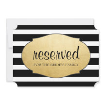 Letrero de Boda con Franjas Negras Reservado con H