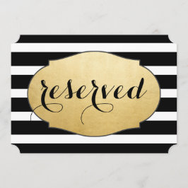 Invitación Letrero de Boda con Franjas Negras Reservado de Ho