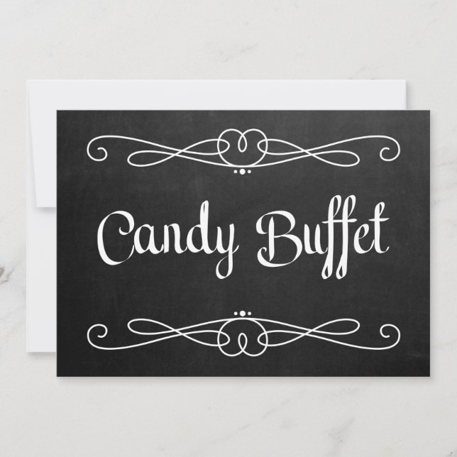 Invitación Letrero de Boda de "Dulces" Estilo Pizarra (Anverso)