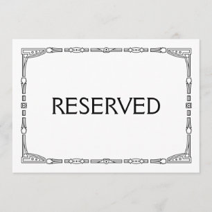Invitación Letrero de Boda de Estilo Art Deco "Reservado"