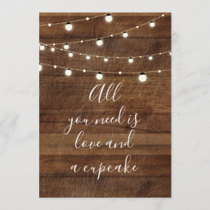 Invitación Letrero de boda de pastelito y amor