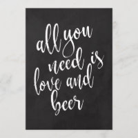 Letrero de boda de pizarra de amor y cerveza asequ