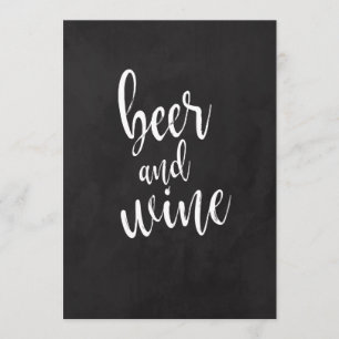 Invitación Letrero de boda de pizarra de cerveza y vino asequ