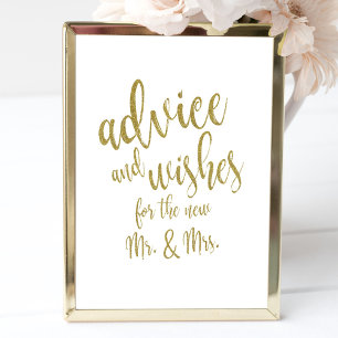 Invitación Letrero de Boda Dorado Asequible de Consejos y Des