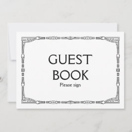 Invitación Letrero de Boda estilo Art Deco "Libro de Invitado