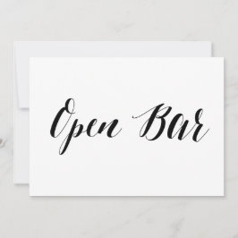 Invitación Letrero de Boda Estilo Caligrafía "Bar Abierto"