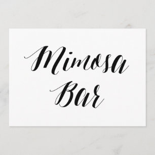 Invitación Letrero de Boda Estilo Caligrafía "Bar de Mimosa"