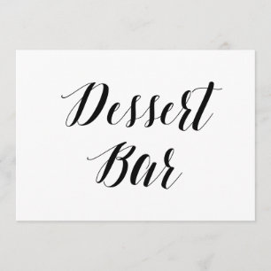Invitación Letrero de Boda Estilo Caligrafía "Dessert Bar"