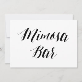 Invitación Letrero de Boda Estilo Caligrafía "Mimosa Bar"