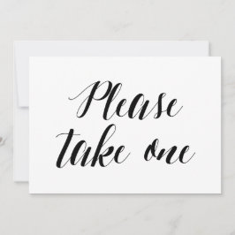Invitación Letrero de Boda Estilo Caligrafía "Tome uno"