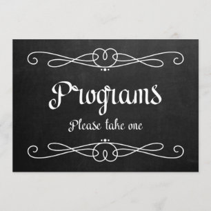 Invitación Letrero de Boda Estilo Pizarra "Programas"