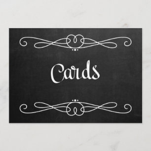 Invitación Letrero de Boda Estilo Pizarra "Tarjetas"