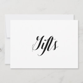 Invitación Letrero de Boda "Regalos" con Estilo Caligráfico