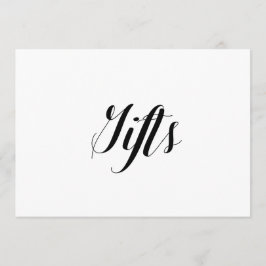 Invitación Letrero de Boda "Regalos" con Estilo Caligráfico
