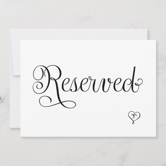 Invitación Letrero de Boda Reservado, (Anverso)