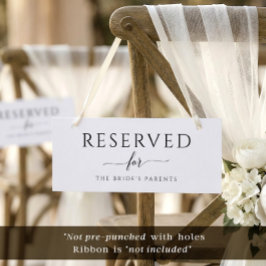 Invitación Letrero De Boda Reservado Colgante Con Caligrafía