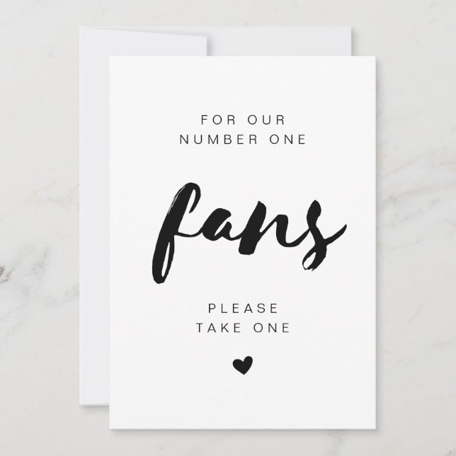 Invitación Letrero de Boda SAMMI Minimal Take A Fan (Anverso)