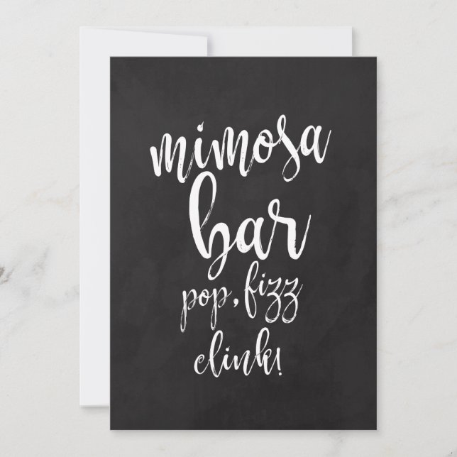 Invitación Letrero de Bodas Asequible para Bar de Mimosa en P (Anverso)