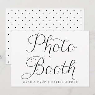 Invitación Letrero de cabina de fotos de boda en guion elegan