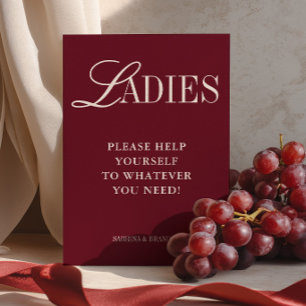 Invitación Letrero de Canasta para Baño de Damas Minimalista