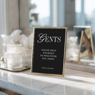 Invitación Letrero de cesta de baño para caballeros elegante