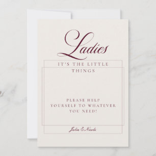 Invitación Letrero de cesta de baño para damas de marfil clás