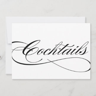 Invitación Letrero de cócteles recepción de boda hermosa letr