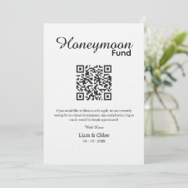 Invitación Letrero de Código QR del Fondo de Luna de Miel Per