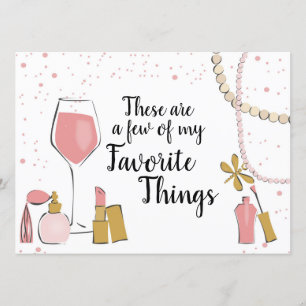 Invitación Letrero de Cosas Favoritas