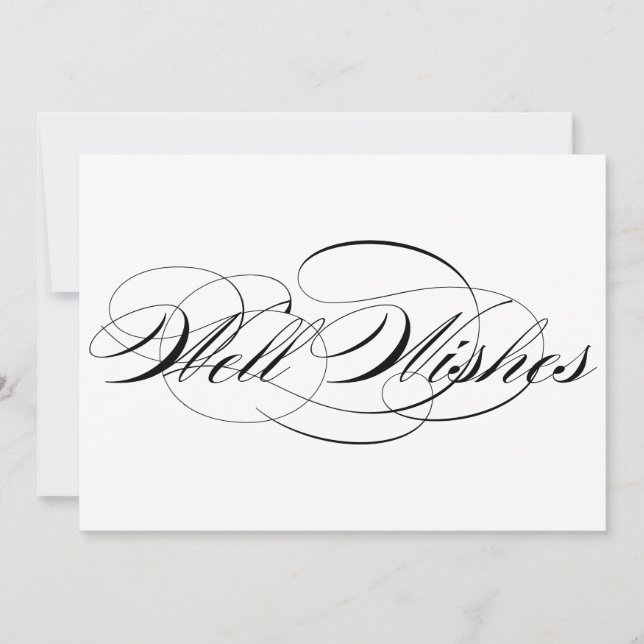 Invitación Letrero de Deseos de Boda con Letra Elegante Negra (Anverso)