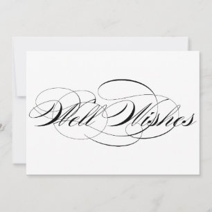 Invitación Letrero de Deseos de Boda de Letra Elegante Negra