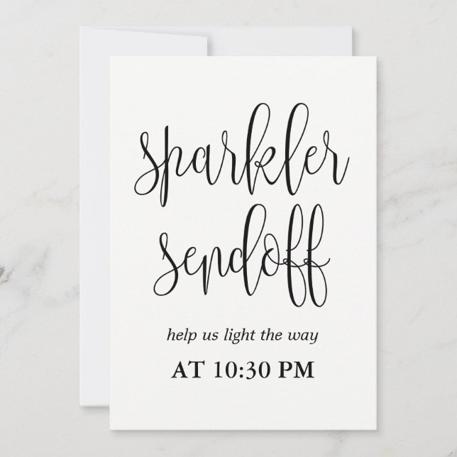 Invitación Letrero de Despedida con Bengalas - Caligrafía Pre (Anverso)