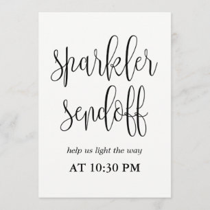 Invitación Letrero de Despedida con Bengalas - Caligrafía Pre