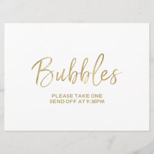 Invitación Letrero de Despedida de Boda con "Burbujas"   Eleg