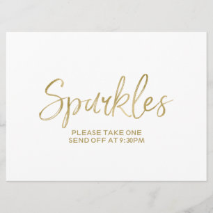 Invitación Letrero de Despedida de "Chispas" de Boda Dorada