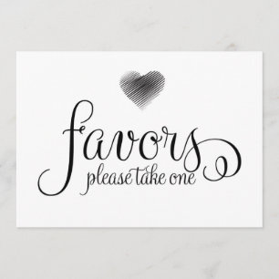 Invitación Letrero de Favor de Boda