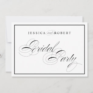 Invitación Letrero de fiesta de boda elegante con borde negro