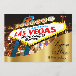 Invitación Letrero de Las Vegas Boda Divertida Informal