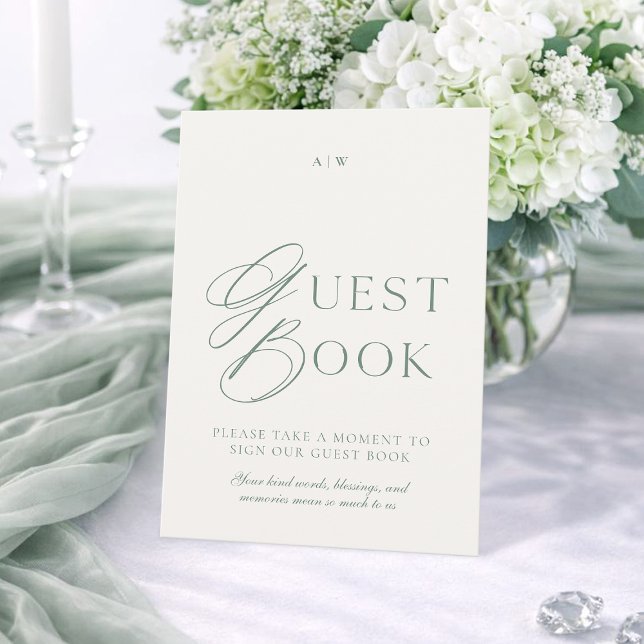Invitación Letrero de Libro de Invitados de Boda Elegante Ver (Subido por el creador)