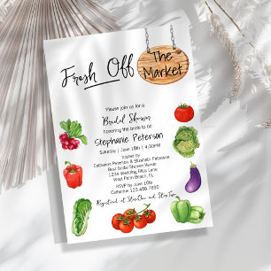Invitación Letrero de Madera Fresh Off the Market Despedida d