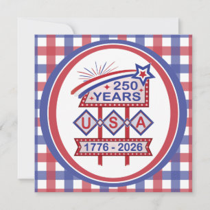 Invitación Letrero de marquesina del 250 aniversario Retro US