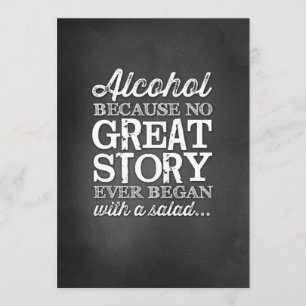 Invitación Letrero de mesa de pizarra 5x7 Alcohol Porque