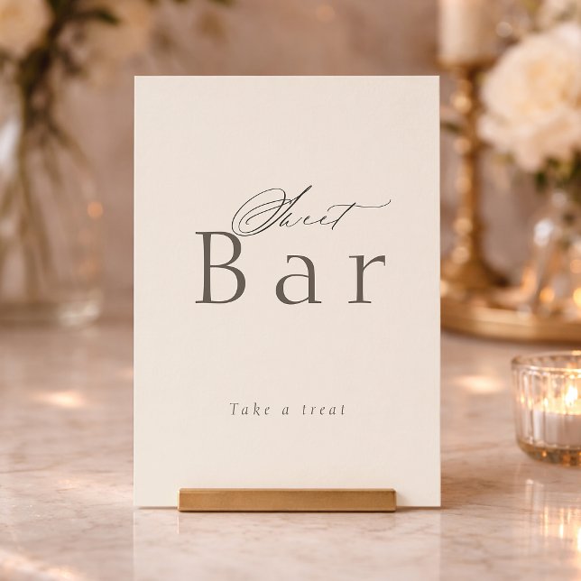 Invitación Letrero de Mesa de Postres Minimal Taupe (Subido por el creador)