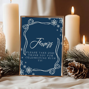 Invitación Letrero de mesa Favor de Winter Coquette