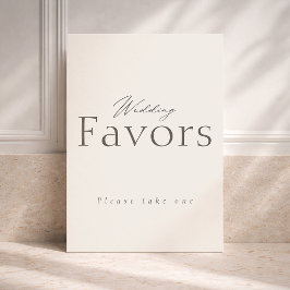 Invitación Letrero de Mesa para Favor de Boda Marfil Neutral