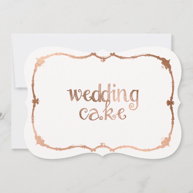Invitación Letrero de Mesa para Torta de Boda con Efecto de O (Anverso)